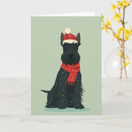 Carte Scottie Holiday Keepsake (Fleur jaune)