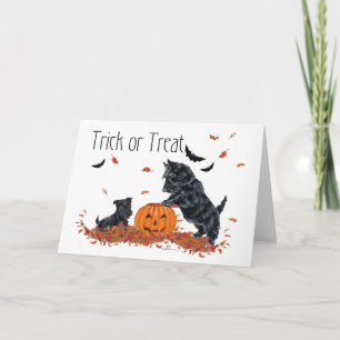 Carte SCOTTIE Papa et chiot Halloween