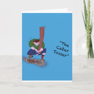 Carte Scottish Caber Tosser, Funny card.