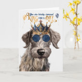 Carte Scottish Deerhound Dog King pour jour drôle Annive (Fleur jaune)