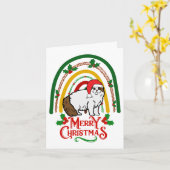 Carte Scottish Fold Joyeux Noël (Fleur jaune)