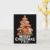 Carte Scottish Highland Cow Christmas Tree Funny Cow Lov (Fleur jaune)
