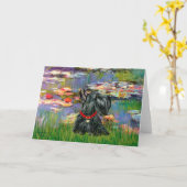 Carte Scottish Terrier 12 - Lilies 2 (Fleur jaune)