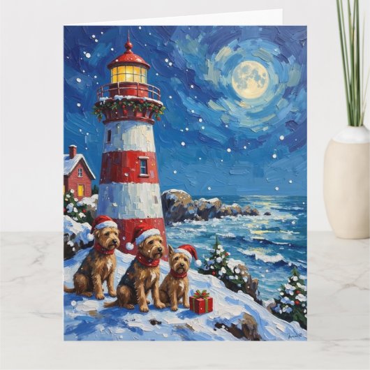 Carte Scottish Terrier Christmas Lighthouse Holiday (Devant)
