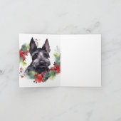 Carte Scottish Terrier Christmas Wreath Festive Pup (Intérieur)