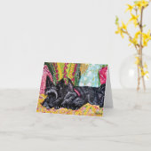 Carte Scottish Terrier Cottage (Fleur jaune)