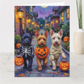 Carte Scottish Terrier Dogs in Halloween Costumes (Devant)