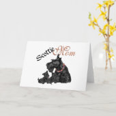 Carte Scottish Terrier Mère & Pups (Fleur jaune)