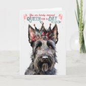 Carte Scottish Terrier Queen pour une journée d'annivers (Devant)