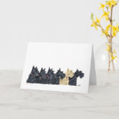 Carte Scottish Terriers noirs et froment (Fleur jaune)