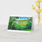 Carte Scout Lake in Spring, Greendale, WI note card (Fleur jaune)