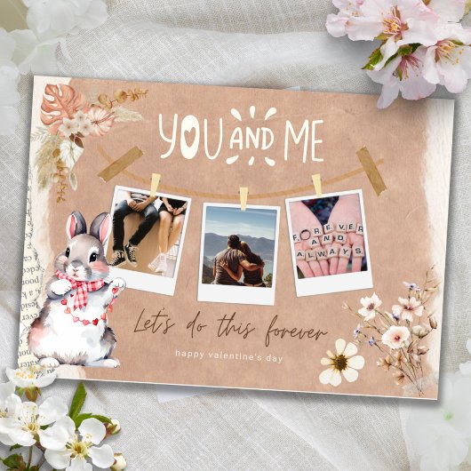 Carte Scrapbook Kraft romantique Photo Saint-Valentin
