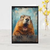 Carte Scream Groundhog - Artistic Groundhog Day Men Wome (Fleur jaune)