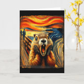 Carte Scream Parody Funny Animal Painting Artistic Groun (Fleur jaune)