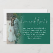 Carte Script 6 Photos Amour Mariage Merci Emerald Green (Devant)