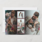 Carte Script 6 Photos Mariage Love Merci Rose Gold (Dos)