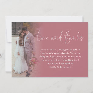 Carte Script 6 Photos Mariage Love Merci Rose Gold