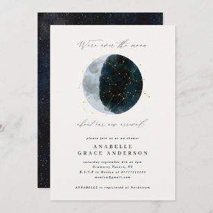Carte Script astrologique aquarelle étoile lune céleste