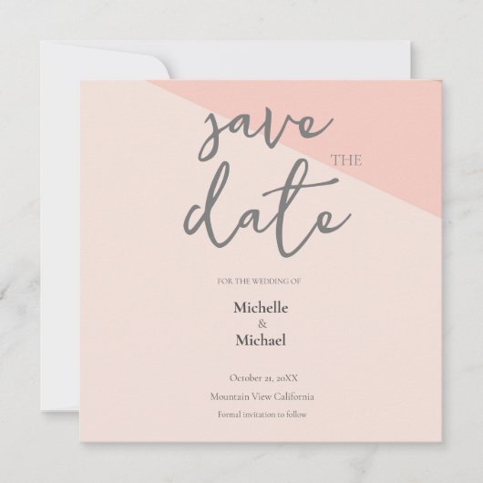 Carte Script Calligraphie Mariage Moderne Enregistrer la (Devant)