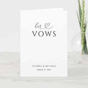 Carte Script Coeur romantique Moderne Ses Vows Mariages