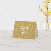 Carte Script Cœurs Dorés Merci (Fleur jaune)