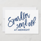 Carte Script de brosse d'affichage 5X7 Sparkler (Navy) (Devant)