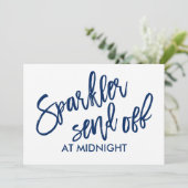 Carte Script de brosse d'affichage 5X7 Sparkler (Navy) (Debout devant)
