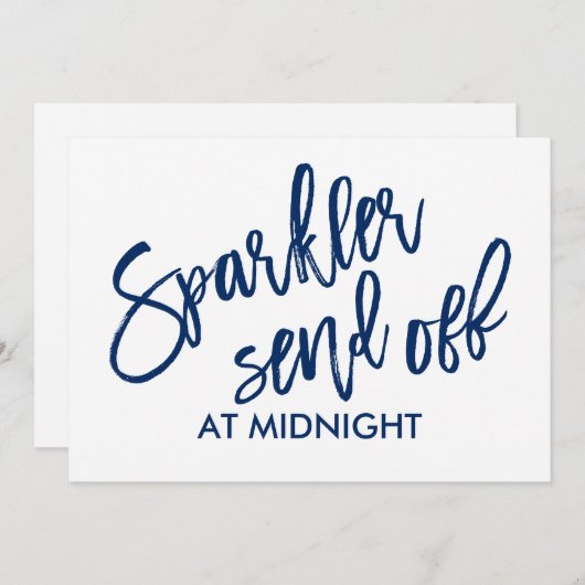 Carte Script de brosse d'affichage 5X7 Sparkler (Navy) (Devant / Derrière)