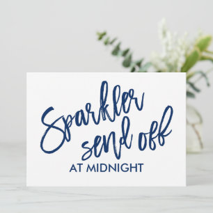 Carte Script de brosse d'affichage 5X7 Sparkler (Navy)