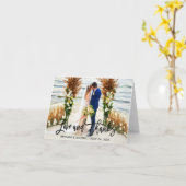 Carte Script de brosse moderne | Aimer Merci Mariage Not (Fleur jaune)