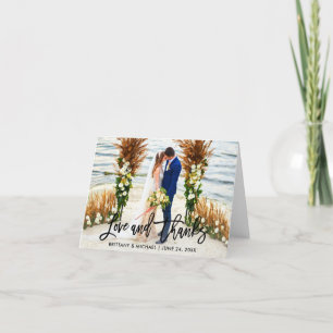 Carte Script de brosse moderne Aimer Merci Mariage Not