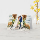 Carte Script de brosse moderne | Love Merci Mariage Pold (Fleur jaune)