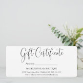 Carte Script de calligraphie Certificat cadeau d'affaire (Debout devant)