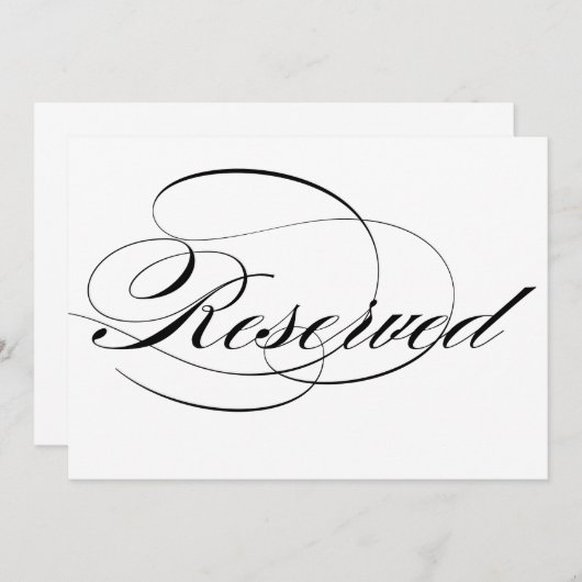 Carte Script de calligraphie noir élégant Mariage réserv (Devant / Derrière)