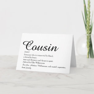 Carte Script de définition du cousin préféré