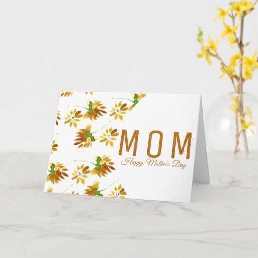 Carte Script de fête des mères à l'aquarelle florale (Fleur jaune)