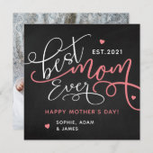 Carte Script de la meilleure maman jamais Calligraphie (Devant / Derrière)