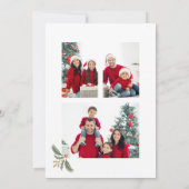 Carte Script de Noël et vert vacances multi-photo (Dos)