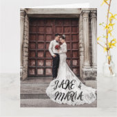 CARTE SCRIPT DE PHOTOGRAPHIE DE MARIAGE PERSONNALISÉ CAR (Fleur jaune)