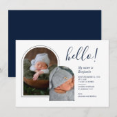 Carte Script de photos de bébé Annonce de naissance (Devant / Derrière)