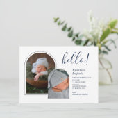 Carte Script de photos de bébé Annonce de naissance (Debout devant)