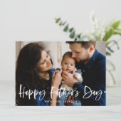 Carte Script de pinceau moderne photo Bonne Fête des pèr (Debout devant)