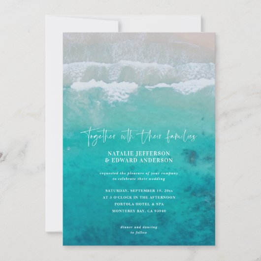 Carte Script de plage océanique moderne sable élégant tr (Devant)