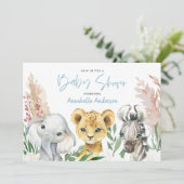 Carte Script de safari floral botanique animal mignon (Debout devant)