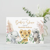 Carte Script de safari floral botanique animal mignon (Debout devant)