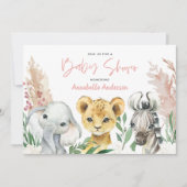 Carte Script de safari floral botanique animal mignon (Devant)