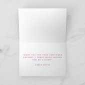 Carte Script de signature Encre bleue violette Client Me (Intérieur)
