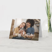 Carte Script décontracté et photo | Joyeux anniversaire (Devant)