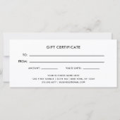 Carte Script Décontracté moderne | Certificat cadeau (Dos)