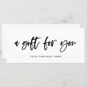 Carte Script Décontracté moderne | Certificat cadeau (Devant / Derrière)